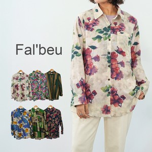 Button Shirt/Blouse Patterned All Over Rayon Printed Cotton 【2024NEW】