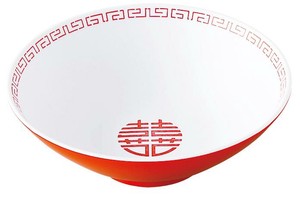 ENTEC　エンテック　CA-11  中華丼(丸形)　白/赤