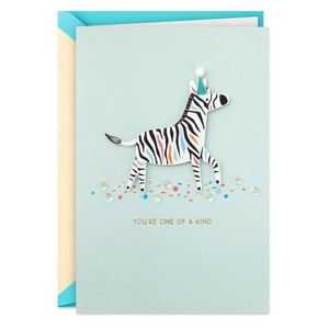 Birthday Card Zebra【誕生お祝い／Signature】
