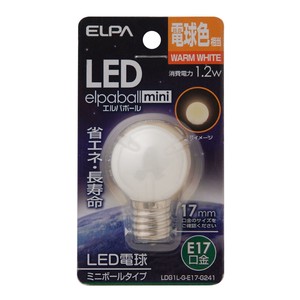ELPA LED電球G30形E17 電球色 屋内用 LDG1L-G-E17-G241