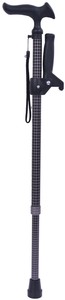 フジホーム　ステッキ　杖　かるがもオム　補助グリップ付　千鳥格子　(受注生産品) WB3830