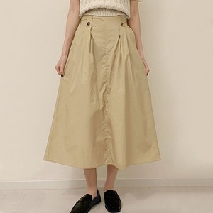 【スカート】ピンタック　Aライン　ルーズフィット　ロング丈　スカート　Pin-tuck skirt