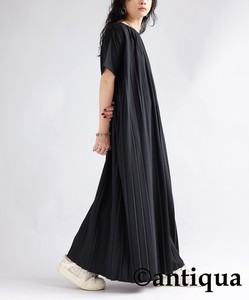 Antiqua Casual Dress Long One-piece Dress Ladies' Short-Sleeve NEW