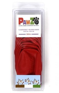 正規輸入品　アメリカ　Pawz Dog Boots社製　ポウズ　ラバー・ドッグ・ブーツ　SMALL　レッド　PZ2
