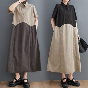 Casual Dress Pullover Bicolor Long Dress NEW