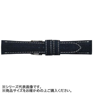 Emitta(エミッタ) 時計バンド 岡山デニム 18mm ホワイトステッチ (美錠:銀) ED-IW18