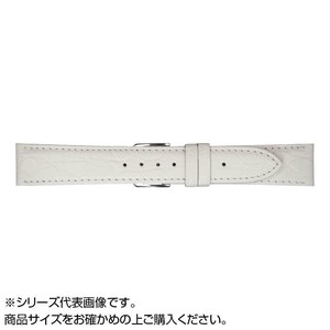 MIMOSA(ミモザ) 時計バンド PRA型押ワニ 18mm ホワイト (美錠:銀) CPR-WH18