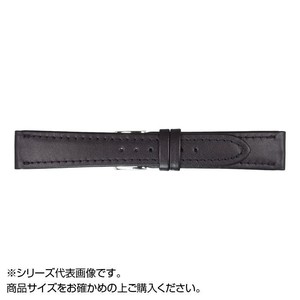 MIMOSA(ミモザ) 時計バンド Eカーフ 18mm ブラック (美錠:銀) CE-A18