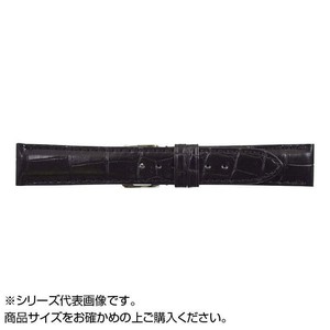 MIMOSA(ミモザ) 時計バンド クロコマット 19mm ブラック (美錠:銀) WRM-A19