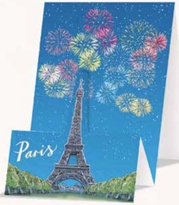 ●ドイツ製 キラキラ　箔押　ダイカット　グリーティングカード　PARIS