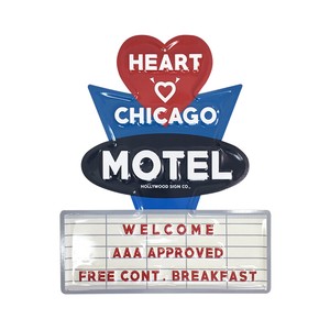EMBOSS METAL SIGN HEART CHICAGO