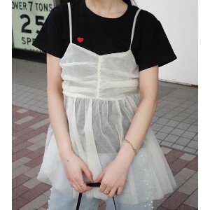 Camisole Layered Tops Summer Spring Tulle Camisole