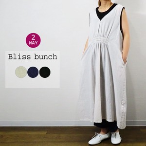 Pre-order Casual Dress 2Way Cotton Linen Shirring One-piece Dress 【2024NEW】