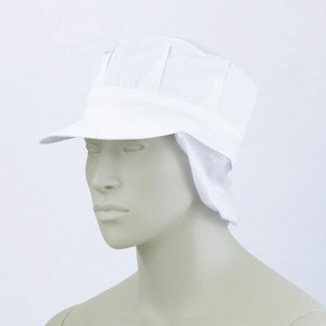 衛生用帽子 9-1065_F 天メッシュ八角帽子たれ付 兼用 白 フリーサイズ 住商モンブラン