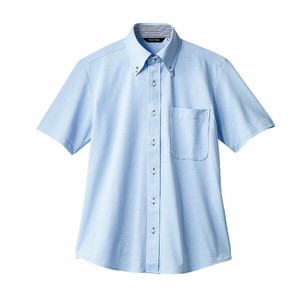 ZK2712-4CB_S ニットシャツ 兼用 半袖 ブルー S 住商モンブラン