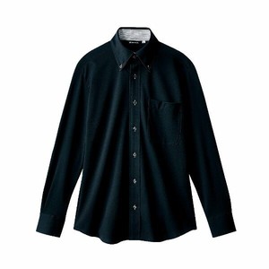 ボタンダウンシャツ ZK2711-1CB_3L ニットシャツ 兼用 長袖 黒 3L 住商モンブラン