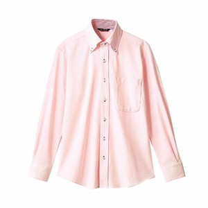 ボタンダウンシャツ ZK2711-5CB_3L ニットシャツ 兼用 長袖 ピンク 3L 住商モンブラン