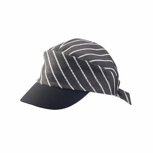 店舗スタッフ用帽子 9-1311_F キャップ 兼用 チャコールストライプ/黒 フリーサイズ