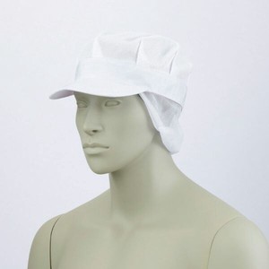 調理用帽子 9-625_L メッシュ八角帽子たれ付 兼用 白 L 住商モンブラン