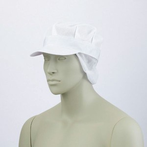 調理用帽子 9-807_3L メッシュ八角帽子たれ付 兼用 白 3L 住商モンブラン