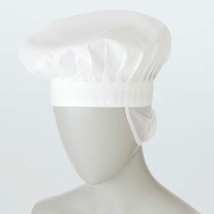 店舗スタッフ用帽子 9-915_F コックベレー帽たれ付 兼用 白 フリーサイズ 住商モンブラン