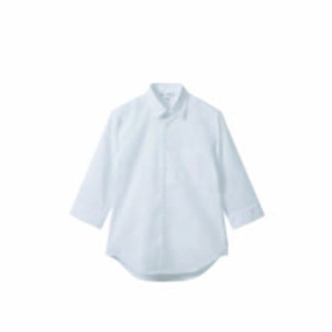ストレッチシャツ 七分袖シャツ(ホワイト)L サンユニフォーム