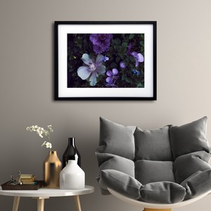 【アートポスター】写真 日本 紫色 花 風景景色 photo japan flower A4サイズ 額縁付