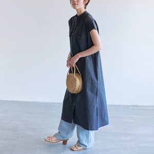 Casual Dress Pocket Long Sleeveless Band Collar One-piece Dress 【2024NEW】