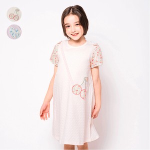 Kids' Casual Dress Cherry Floral Pattern One-piece Dress Pochette
