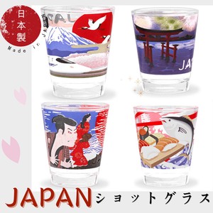 JAPANショットグラス 富士山 鳥居 寿司 浮世絵 ガラスショットグラス  お酒 インバウンド 海外土産