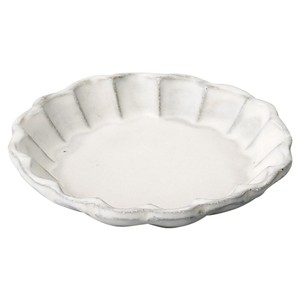 【信楽焼】白さび輪花 豆皿