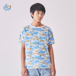 総柄半袖Tシャツ   V32813   日本製、綿100%、山、雲海、アウトドア