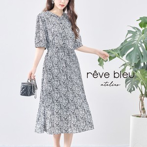 Casual Dress Floral Pattern L One-piece Dress M Switching 【2024NEW】