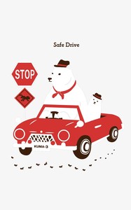 【箔押し】 BEAR'S Weekend ステッカー「Safe Drive」日本製【ROKKAKU】