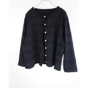 T-shirt Wave Cardigan Sweater Border 8/10 length 2024 Spring/Summer Made in Japan