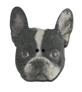 Button Wooden French Bulldog Buttons Dog