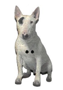 フランス製　木製ボタン　ブルテリア　犬　2024.4月新入荷