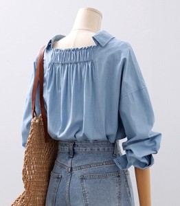 Button Shirt/Blouse Shirring 2024 Spring/Summer
