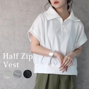 Vest/Gilet Pullover Half Zipper Short-Sleeve 2024 Spring/Summer