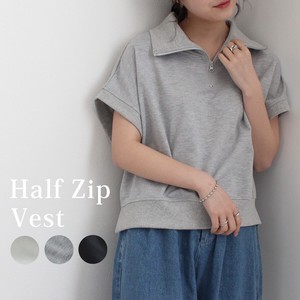 Vest/Gilet Pullover Half Zipper Short-Sleeve 2024 Spring/Summer