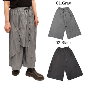 Full-Length Pant Design Buttons Wide Pants