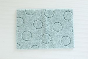 マイクロファイバーもこもこマット「シルクロ」 かわいい サークル模様 バスマット 玄関マット 洗面所