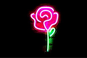 【ネオン】バラ【薔薇】【ばら】【花】【はな】【お花】【イラスト】【イラスト】【ネオンライト】【電飾】