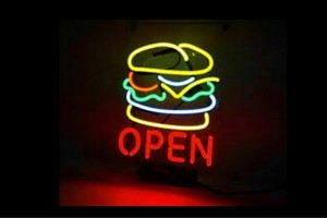 【ネオン】OPEN バーガー【OPEN】【オープン】【ハンバーガー】【ファーストフード】【カフェ】【