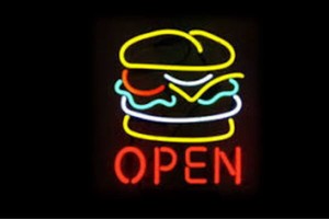 【ネオン】バーガーオープン【OPEN】【オープン】【ハンバーガー】【ファーストフード】【カフェ】【ネ