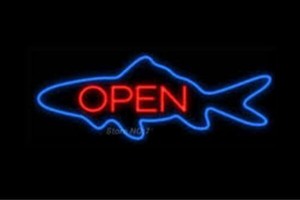 【ネオン】FISH OPEN【オープン】【魚】【フィッシュ】【さかな】【海】【飲食店】【BAR】【バ