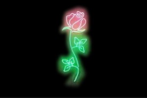 【ネオン】ローズ【ROSE】【バラ】【ばら】【薔薇】【花】【はな】【お花】【イラスト】【ネオンライト