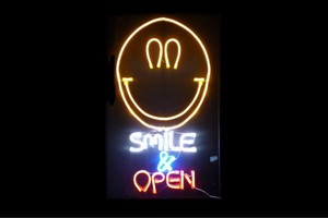 【ネオン】SMILE OPEN【オープン】【カフェ】【BAR】【バー】【レストラン】【スマイル】【ニ