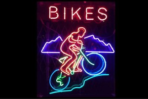 【ネオン】BIKES【バイク】【自転車】【じてんしゃ】【イラスト】【アイコン】【ネオンライト】【電飾