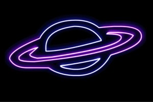 【ネオン】惑星【わくせい】【宇宙】【うちゅう】【アイコン】【イラスト】【ネオンライト】【電飾】【LE